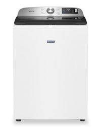 Maytag 6.0 Cu. Ft. Smart Top-Load Washer and 7.4 Cu. Ft. Electric Dryer – White  | Laveuse intelligente à chargement par le haut de 6,0 pi³ et sécheuse électrique de 7,4 pi³ de Maytag - blanches