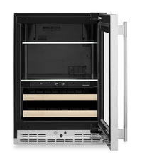 KitchenAid 24" Beverage Centre with Wood-Front Racks – PrintShield™ Stainless Steel - KUBR524SPS  | Refroidisseur à boissons KitchenAid de 24 po avec grilles à devant en bois -  acier inoxydable PrintShieldMC - KUBR524SPS