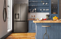 LG 33" 25 Cu. Ft. 3-Door French Door Refrigerator - PrintProof™ Stainless Steel - LF25H6330D | Réfrigérateur LG de 25 pi3 et de 33 po à 3 portes françaises - acier inoxydable PrintProofMC - LF25H6330D