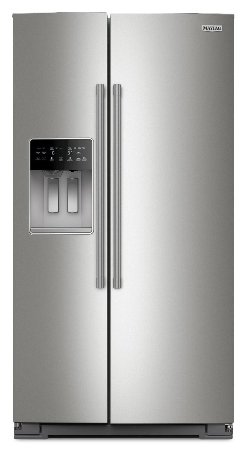 Maytag 36" 28.7 Cu. Ft. Side-by-Side Refrigerator - Fingerprint-Resistant Stainless - MRSF6636RZ | Réfrigérateur Maytag de 28.7 pi³ et de 36 po à compartiments juxtaposés - acier inoxydable résistant aux traces de doigts - MRSF6636RZ