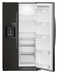 Whirlpool 36" 21 Cu. Ft. Side-by-Side Refrigerator - Black Stainless - WRSC5536RV | Réfrigérateur Whirlpool de 21 pi³ et de 36 po à compartiments juxtaposés - acier inoxydable noir - WRSC5536RV