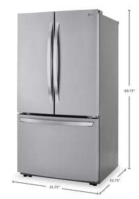 LG 36" 29 Cu. Ft. Smart French-Door Refrigerator - Stainless Steel - LRFCS29D6S | Réfrigérateur intelligent LG de 29 pi³ à portes françaises - LRFCS29D6S | LRFCSD6S