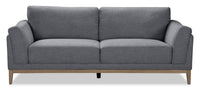 Valley 83.5" Fabric Sofa with Rubberwood Base and Legs - Pewter | Sofa Valley de 83,5 po en tissu avec base et pattes en hévéa - étain