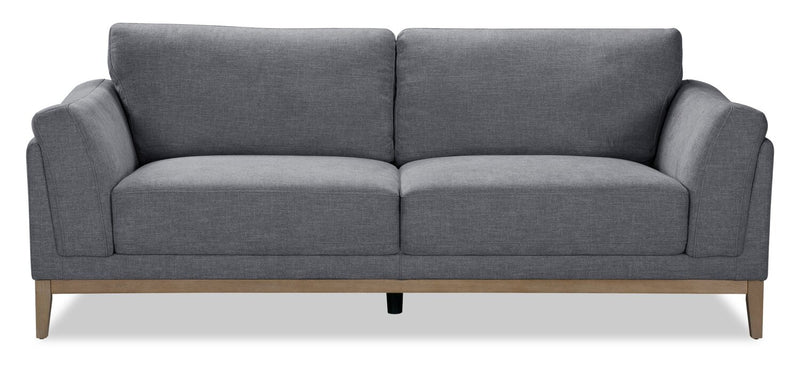 Valley 83.5" Fabric Sofa with Rubberwood Base and Legs - Pewter | Sofa Valley de 83,5 po en tissu avec base et pattes en hévéa - étain