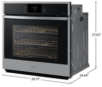 Samsung 5.1 Cu. Ft. 6 Series Single Wall Oven with Air Fry - NV51CG600SSRAA | Four mural simple Samsung de 5,1 pi³ série 6 avec hublot et AirFry - NV51CG600SSRAA | NV51C6SS