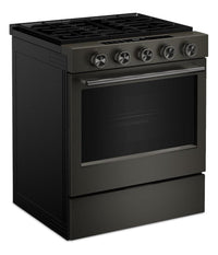 KitchenAid 30" 5.0 Cu. Ft. Slide-in Gas Range with Convection Modes - Black Ore - KSGS530SBE | Cuisinière à gaz encastrée KitchenAid de 5,0 pi³ et de 30 po avec modes à convection - minerai noir - KSGS530SBE