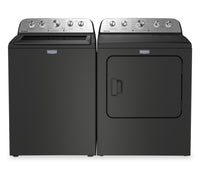 Maytag 5.5 Cu Ft. Top Load Impeller Washer with Pet Pro Option and 7.0 Cu Ft. Gas Dryer – Volcano Black | Laveuse à chargement par le haut 5,5 pi³ avec turbine et option Animal Pet Pro et sécheuse à gaz 7,0 pi³ de Maytag - noir volcan