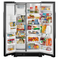 Maytag 36" 25 Cu. Ft. Side-by-Side Refrigerator - Black - MRSF4036PB | Réfrigérateur Maytag de 25 pi³ et de 36 po à compartiments juxtaposés - noir - MRSF4036PB | MRSF40PB