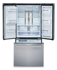 GE Profile 33" 24.8 Cu. Ft. French-Door Refrigerator - Fingerprint Resistant Stainless Steel - PFE24HYRCFS | Réfrigérateur GE de 24,8 pi3 et de 33 po à portes françaises - acier inoxydable résistant aux traces de doigts - PFE24HYRCFS