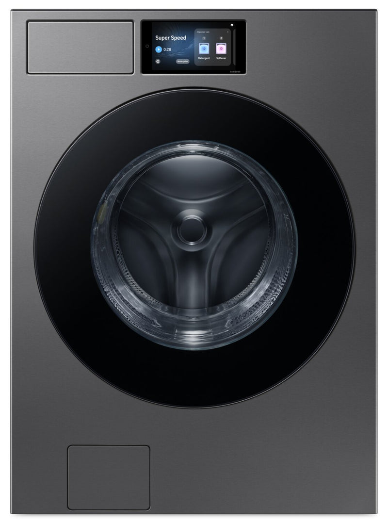 Samsung Bespoke 6.1 Cu. Ft. Front Load Washer with AI Fabric Sensing – Dark Steel - WF90F53ADSA5 | Laveuse Bespoke de Samsung  à chargement frontal de 6,1 pi3 avec détecteur de tissu par IA - acier foncé - WF90F53ADSA5