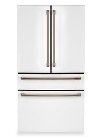 Café 36” 23.2 Cu. Ft. Smart Counter-Depth 4-Door French Door Refrigerator – Matte White - CJE23DP4WW2  | Réfrigérateur intelligent 4 portes Café de 23,2 pi3 et de 36 po de profondeur comptoir à portes françaises - blanc mat - CJE23DP4WW2