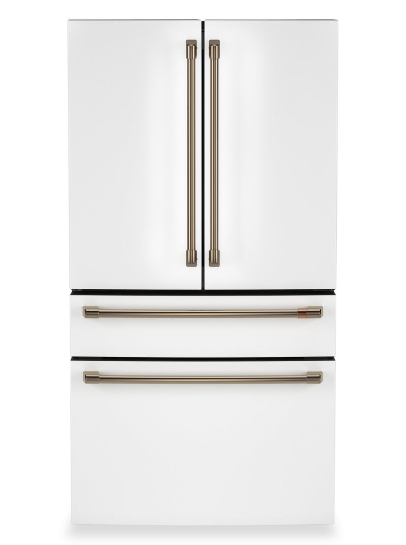 Café 36” 23.2 Cu. Ft. Smart Counter-Depth 4-Door French Door Refrigerator – Matte White - CJE23DP4WW2  | Réfrigérateur intelligent 4 portes Café de 23,2 pi3 et de 36 po de profondeur comptoir à portes françaises - blanc mat - CJE23DP4WW2