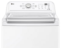 LG 5.6 Cu. Ft. Top-Load Washer with 4-Way™ Agitator and 7.3 Cu. Ft. Electric Dryer | Laveuse à chargement par le haut de 5,6 pi³ avec agitateur à 4 directions et sécheuse électrique de 7,3 pi³ de LG | LGTL7155