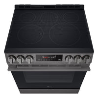 LG 6.3 Cu. Ft. Smart Electric Range with Air Fry – Black Stainless Steel - LSEL6333ZE  | Cuisinière intelligente électrique LG de 6,3 pi3 avec friture à air - acier inoxydable noir - LSEL6333ZE