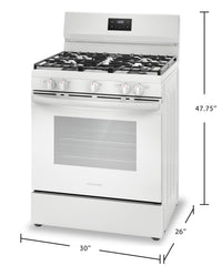 Frigidaire 5.1 Cu. Ft. Gas Range with Quick Boil Burner - FCRG3052BW  | Cuisinière à gaz Frigidaire de 5,1 pi3 avec brûleur à ébullition rapide - FCRG3052BW  | FCRG30WW