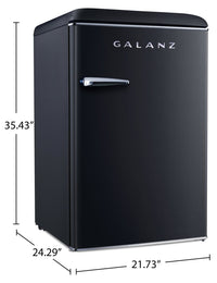 Galanz 4.4 Cu. Ft. Retro Compact Refrigerator - GLR44BKER | Réfrigérateur compact Galanz rétro de 4,4 pi3 - GLR44BKER | GLR44DEB