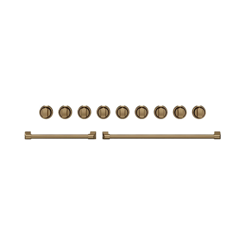 Thor Kitchen Handle and Knob Set for 48” Range in Brushed Bronze - CKA-RG48-BRZ | Ensemble de poignées et de boutons Thor Kitchen bronze brossé pour cuisinière de 48 po - CKA-RG48-BRZ | RG48KBRZ