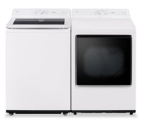 LG 5.6 Cu. Ft. Smart Top-Load Washer with EasyUnload™ and 7.3 Cu. Ft. Electric Dryer with AI Sensing  | Laveuse intelligente à chargement par le haut LG 5,6 pi³ avec EasyUnload et sécheuse électrique LG 7,3 pi³ avec détection IA  | LGTL8205