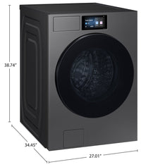 Samsung Bespoke 6.1 Cu. Ft. Front Load Washer with AI Fabric Sensing – Dark Steel - WF90F53ADSA5 | Laveuse Bespoke de Samsung  à chargement frontal de 6,1 pi3 avec détecteur de tissu par IA - acier foncé - WF90F53ADSA5