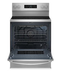 Whirlpool 5.3 Cu. Ft. Electric Range with Air Cooking – Fingerprint Resistant Stainless Steel - YWFES5730SZ   | Cuisinière électrique Whirlpool de 5,3 pi3 avec cuisson à air – acier inoxydable résistant aux traces de doigts - YWFES5730SZ