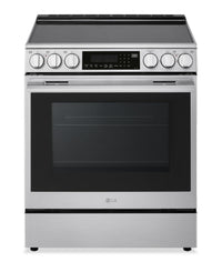 LG 6.3 Cu. Ft. Smart Electric Range with Air Fry – Fingerprint Resistant Stainless Steel - LSEL6337XE | Cuisinière intelligente électrique LG de 6,3 pi3 avec friture à air - acier inoxydable résistant aux traces de doigts - LSEL6337XE