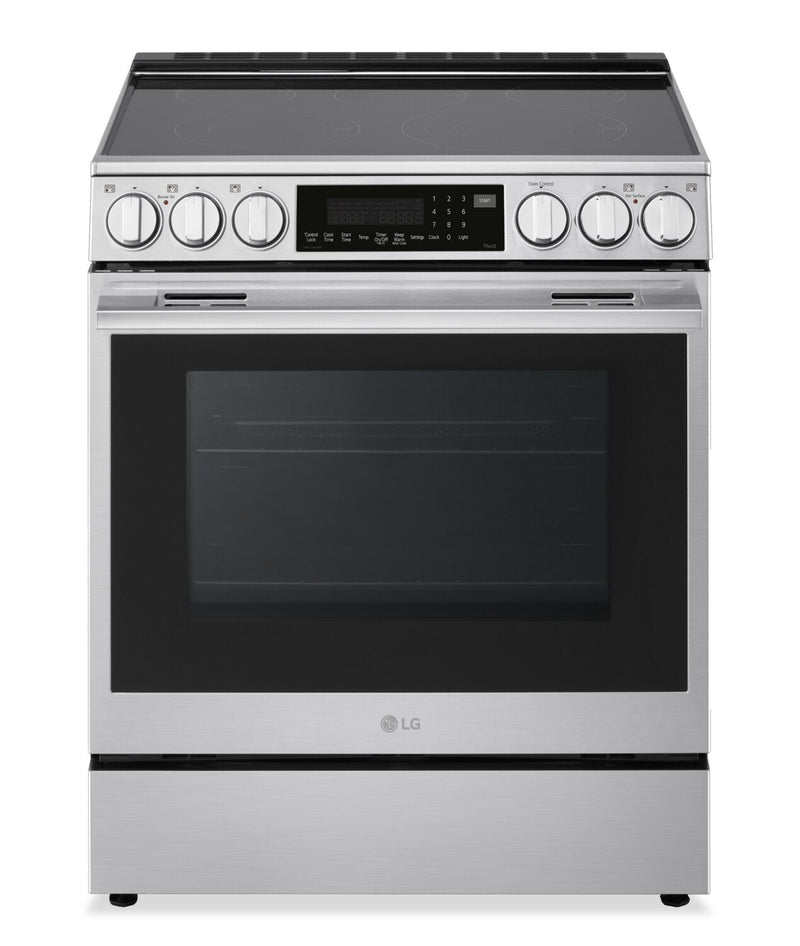 LG 6.3 Cu. Ft. Smart Electric Range with Air Fry – Fingerprint Resistant Stainless Steel - LSEL6337XE | Cuisinière intelligente électrique LG de 6,3 pi3 avec friture à air - acier inoxydable résistant aux traces de doigts - LSEL6337XE