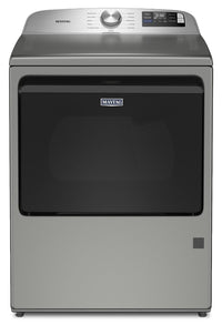 Maytag 6.0 Cu. Ft. Smart Top-Load Washer and 7.4 Cu. Ft. Gas Dryer – Radiant Silver  | Laveuse intelligente à chargement par le haut de 6,0 pi3 et sécheuse à gaz de 7,4 pi3 de Maytag - argenté radieux