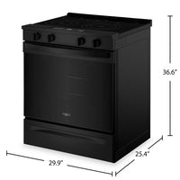Whirlpool 30" 5.3 Cu. Ft Electric Range with Air Cooking – Black - YWSES5030SB | Cuisinière électrique Whirlpool de 5,3 pi³ et de 30 po avec cuisson à air - noire - YWSES5030SB