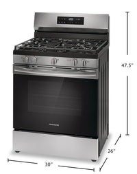 Frigidaire 5.1 Cu. Ft. Gas Range with Quick Boil - FCRG3062AS | Cuisinière à gaz Frigidaire de 5,1 pi3 avec ébullition rapide - FCRG3062AS | FCRG302S