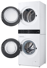 LG WashTower™ with 2.4 Cu. Ft. Washer and 4.2 Cu. Ft. Ventless HeatPump™ Dryer - WKHC152HWA | Tour de lavage WashTower LG avec laveuse 2,4 pi³ et sécheuse avec pompe à chaleur sans ventilation 4,2 pi³ - WKHC152HWA | WKHC152H
