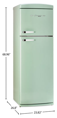 Unique Classic Retro 24" 11 Cu Ft. Top Freezer Refrigerator – Summer Mint Green - UNQ-310L LG TM | Réfrigérateur Classic Rétro d’Unique de 24 po et de 11 pi3 à congélateur supérieur - vert menthe estival - UNQ-310L LG TM