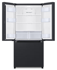 Samsung 33" 17.5 Cu. Ft. Counter-Depth French-Door Refrigerator - Black Caviar Matt - RF18A5101MT/AA | Réfrigérateur Samsung de 17,5 pi³ et de 33 po à portes françaises de profondeur Comptoir - noir caviar matté - RF18A5101MT/AA