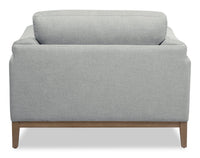 Valley 44" Fabric Chair with Rubberwood Base and Legs - Grey | Fauteuil Valley de 44 po en tissu avec base et pattes en hévéa - gris