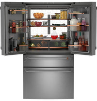 Café 36” 23.2 Cu. Ft. Smart Counter-Depth 4-Door French Door Refrigerator – Stainless Steel - CJE23DP2WS1  | Réfrigérateur 4 portes Café de 23,2 pi3 et de 36 po de profondeur comptoir à portes françaises - acier inoxydable - CJE23DP2WS1