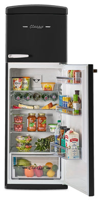 Unique Classic Retro 24" 11 Cu Ft. Top Freezer Refrigerator – Midnight Black - UNQ-310L B TM | Réfrigérateur Classic Rétro d’Unique de 24 po et de 11 pi3 à congélateur supérieur - noir minuit - UNQ-310L B TM