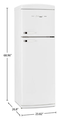 Unique Classic Retro 24" 11 Cu Ft. Top Freezer Refrigerator – Marshmallow White - UNQ-310L W TM | Réfrigérateur Classic Rétro d’Unique de 24 po et de 11 pi3 à congélateur supérieur - blanc guimauve - UNQ-310L W TM