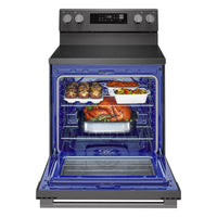 LG 6.3 Cu. Ft. Smart Electric Range with Air Fry - Black Stainless Steel - LREN6323ZE | Cuisinière intelligente électrique LG de 6,3 pi³ avec friture à air - acier inoxydable noir - LREN6323ZE