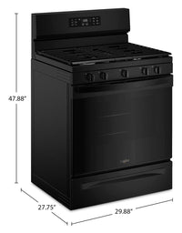 Whirlpool 30" 5.0 Cu. Ft. Gas Range with Air Cooking – Black - WFGS4530SB | Cuisinière à gaz Whirlpool de 5,0 pi³ et de 30 po avec cuisson à air - noire - WFGS4530SB