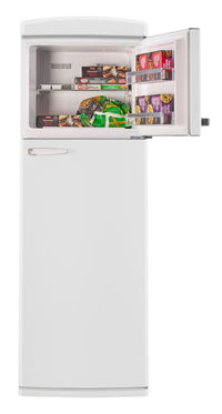 Unique Classic Retro 24" 11 Cu Ft. Top Freezer Refrigerator – Marshmallow White - UNQ-310L W TM | Réfrigérateur Classic Rétro d’Unique de 24 po et de 11 pi3 à congélateur supérieur - blanc guimauve - UNQ-310L W TM