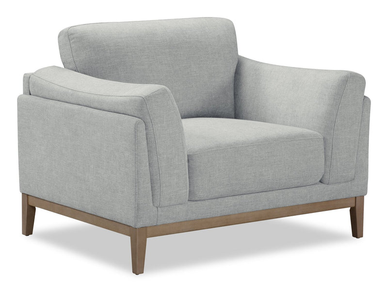 Valley 44" Fabric Chair with Rubberwood Base and Legs - Grey | Fauteuil Valley de 44 po en tissu avec base et pattes en hévéa - gris