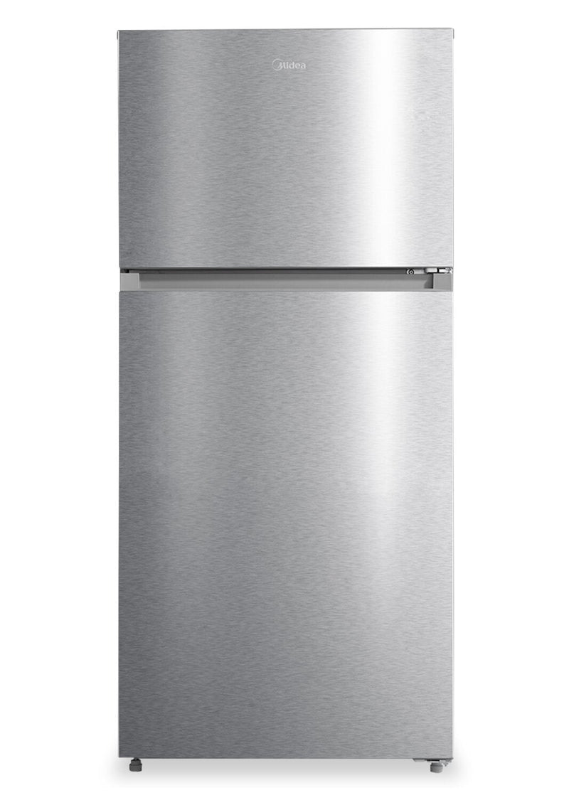 Midea 14 Cu. Ft. Garage Ready Top-Freezer Refrigerator – Stainless Steel - MRT14D2BST | Réfrigérateur Midea de 14 pi³ à congélateur supérieur qui convient à une installation dans un garage - acier inoxydable - MRT14D2BST | MRT14D2S