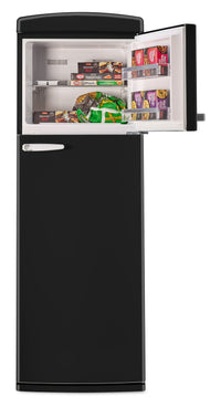 Unique Classic Retro 24" 11 Cu Ft. Top Freezer Refrigerator – Midnight Black - UNQ-310L B TM | Réfrigérateur Classic Rétro d’Unique de 24 po et de 11 pi3 à congélateur supérieur - noir minuit - UNQ-310L B TM