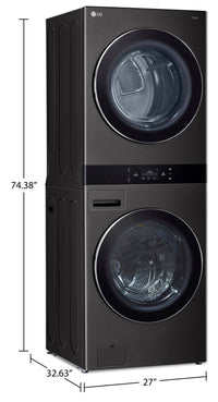 LG WashTower™ with 5 Cu. Ft. Washer and 7.4 Cu. Ft. Electric Dryer - WKEX300HBA  | Tour de lavage WashTowerMC de LG avec laveuse 5 pi³ et sécheuse électrique 7,4 pi³ - WKEX300HBA | WKEX300H