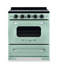 Classic Retro by Unique 30" 3.9 Cu. Ft. Induction Range - Summer Mint Green - UNQ-30CR IC LG | Cuisinière à induction Classic Rétro par Unique de 30 po et de 3,9 pi3 - vert menthe estival - UNQ-30CR IC LG | UNQ30ICG