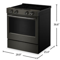 KitchenAid 30" 5.3 Cu. Ft. Electric Range – Black Ore - YKSES530SBE  | Cuisinière électrique KitchenAid de 5,3 pi³ et de 30 po - minerai noir - YKSES530SBE