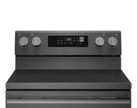 LG 6.3 Cu. Ft. Smart Electric Range with Air Fry - Black Stainless Steel - LREN6323ZE | Cuisinière intelligente électrique LG de 6,3 pi³ avec friture à air - acier inoxydable noir - LREN6323ZE