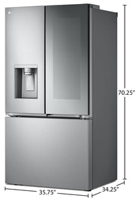 LG 31 Cu. Ft. Smart Mirror InstaView™ Door-in-Door® Refrigerator - LRYKS3106S | Réfrigérateur intelligent Mirror InstaViewMC LG 31 pi³ avec système Porte dans la porteMD - LRYKS3106S | LRYKS31S