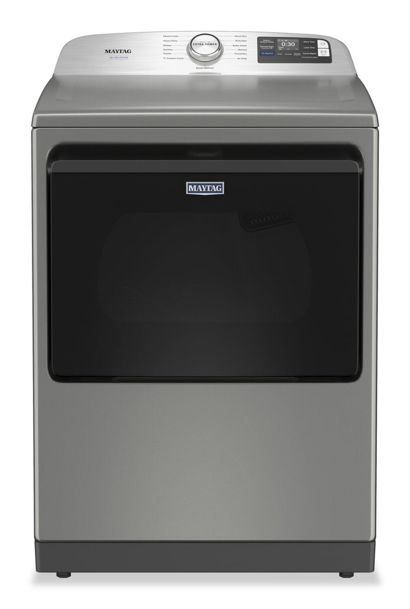 Maytag 7.4 Cu. Ft. Pet Pro Electric Dryer - Radiant Silver - YMED7205RR | Sécheuse électrique Animal Pet Pro de Maytag de 7,4 pi³ - argenté radieux - YMED7205RR