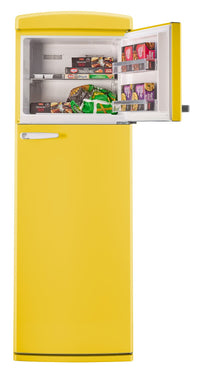 Unique Classic Retro 24" 11 Cu Ft. Top Freezer Refrigerator - Canary Yellow - UNQ-310L Y TM | Réfrigérateur Classic Rétro d’Unique de 24 po et de 11 pi3 à congélateur supérieur - jaune canari - UNQ-310L Y TM