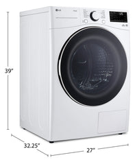LG 7.8 Cu. Ft 6-Motion DirectDrive® Dryer with Heat Pump – White - DLHC3602W | Sécheuse LG de 7,8 pi3 avec technologie 6MotionMC, moteur DirectDriveMD et pompe à chaleur - blanche - DLHC3602W